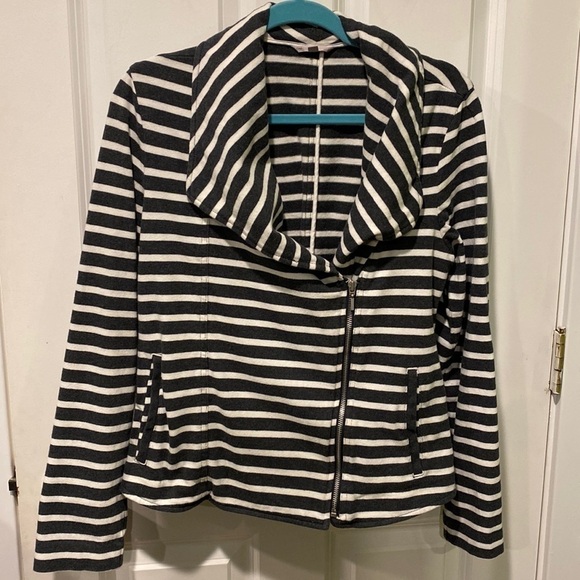 Gap Striped Moto Style Zip Blazer Jacket EUC - Picture 2 of 12